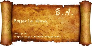Bayerle Anna névjegykártya